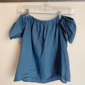 Madewell strapless Faux jean top